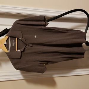 Taupe polo shirt from Banana Republic.